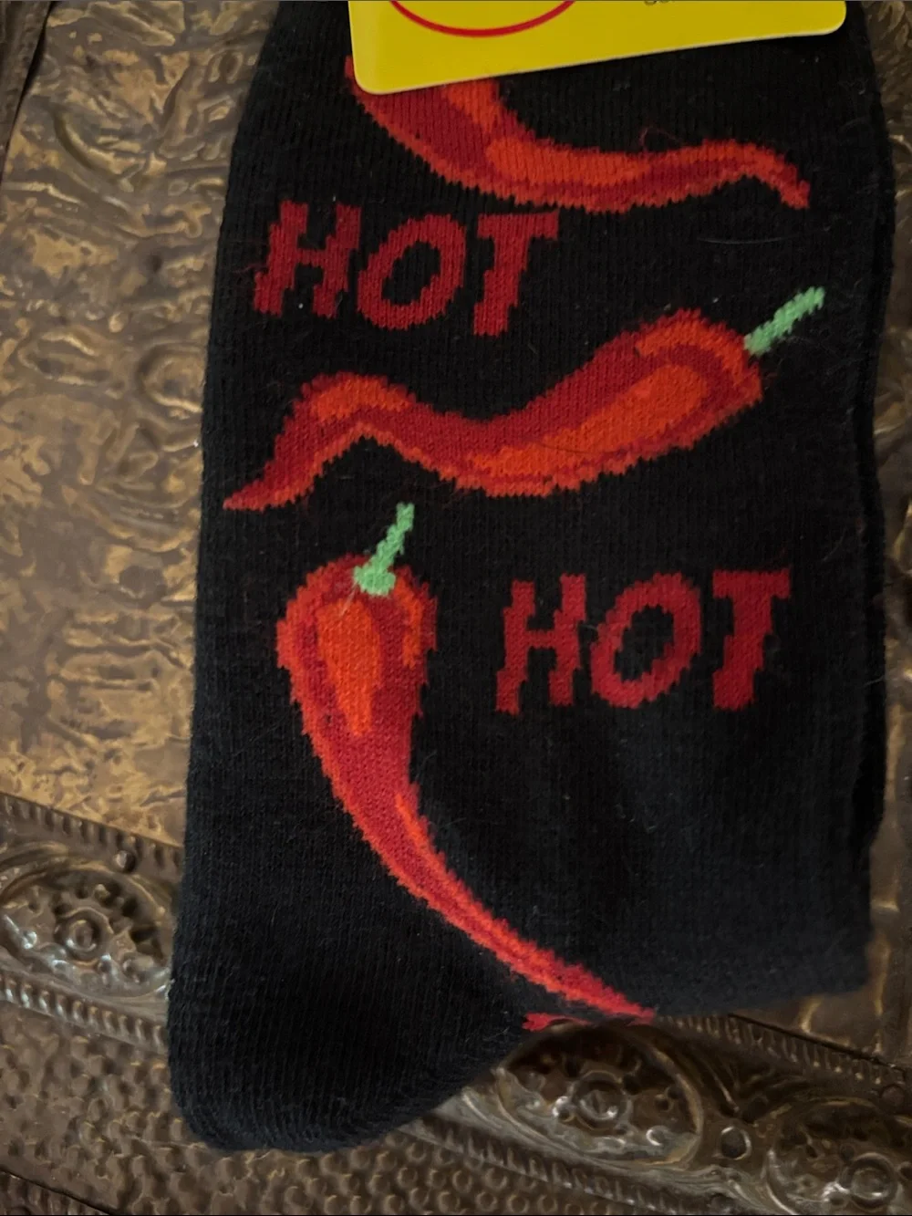 Novelty Socks - Teal Shark Socks & NWT Black Hot Pepper Chili Socks size 9-11